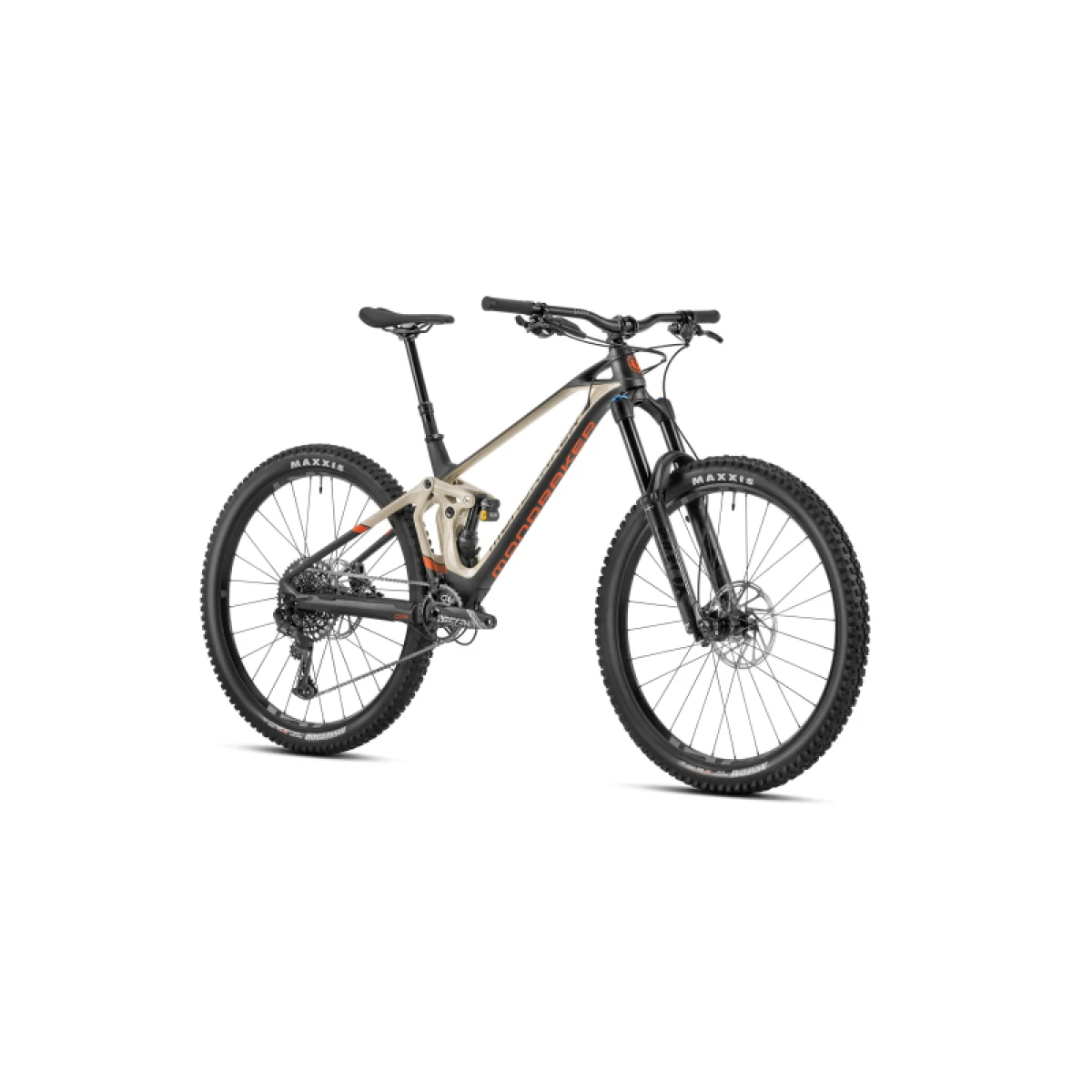 Horský bicykel MONDRAKER Superfoxy Carbon R, carbon desert grey orange · záber 2