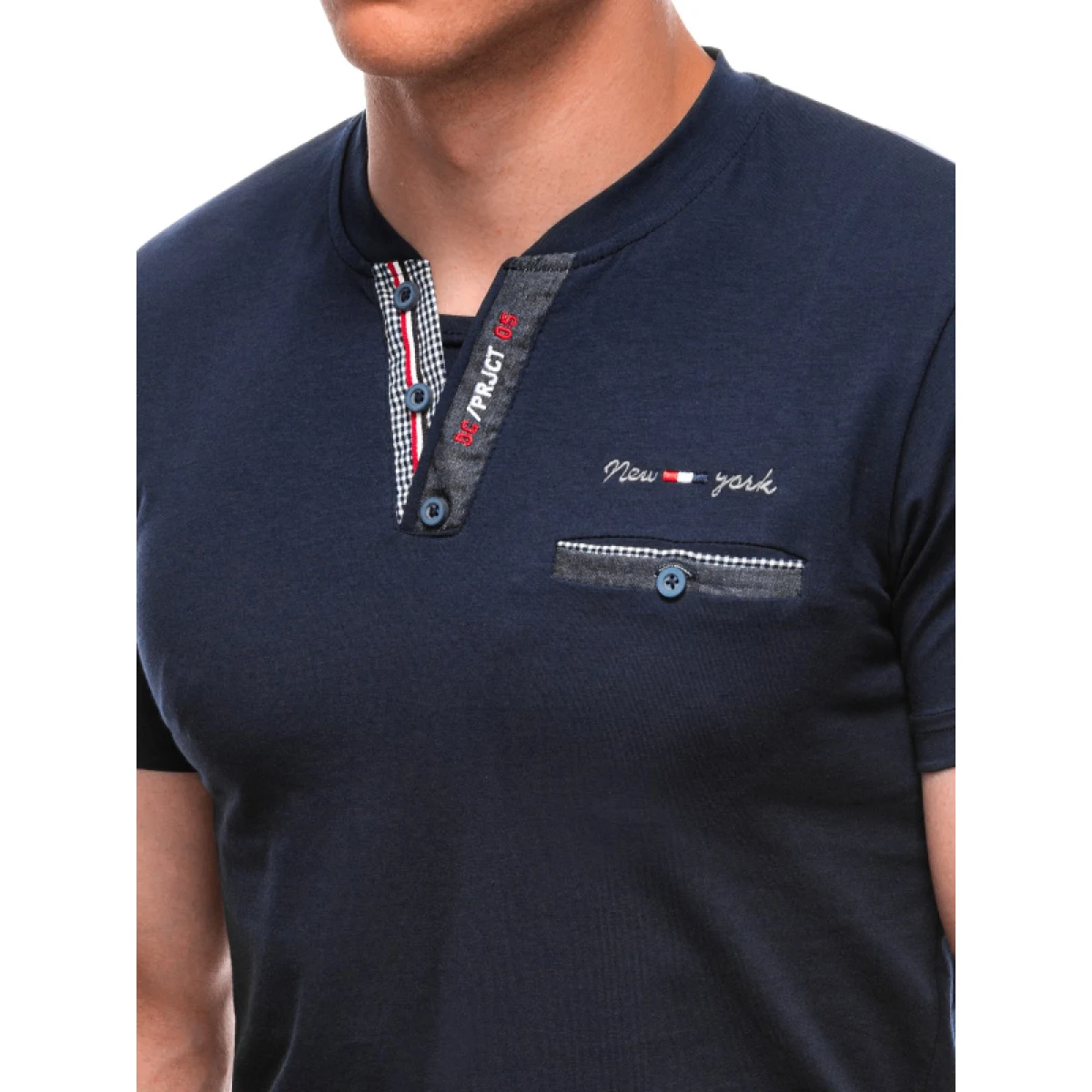 Pánske tričko s krátkym rukávom s v-výstrihom OMBRE T-shirt S1991 navy · záber 2