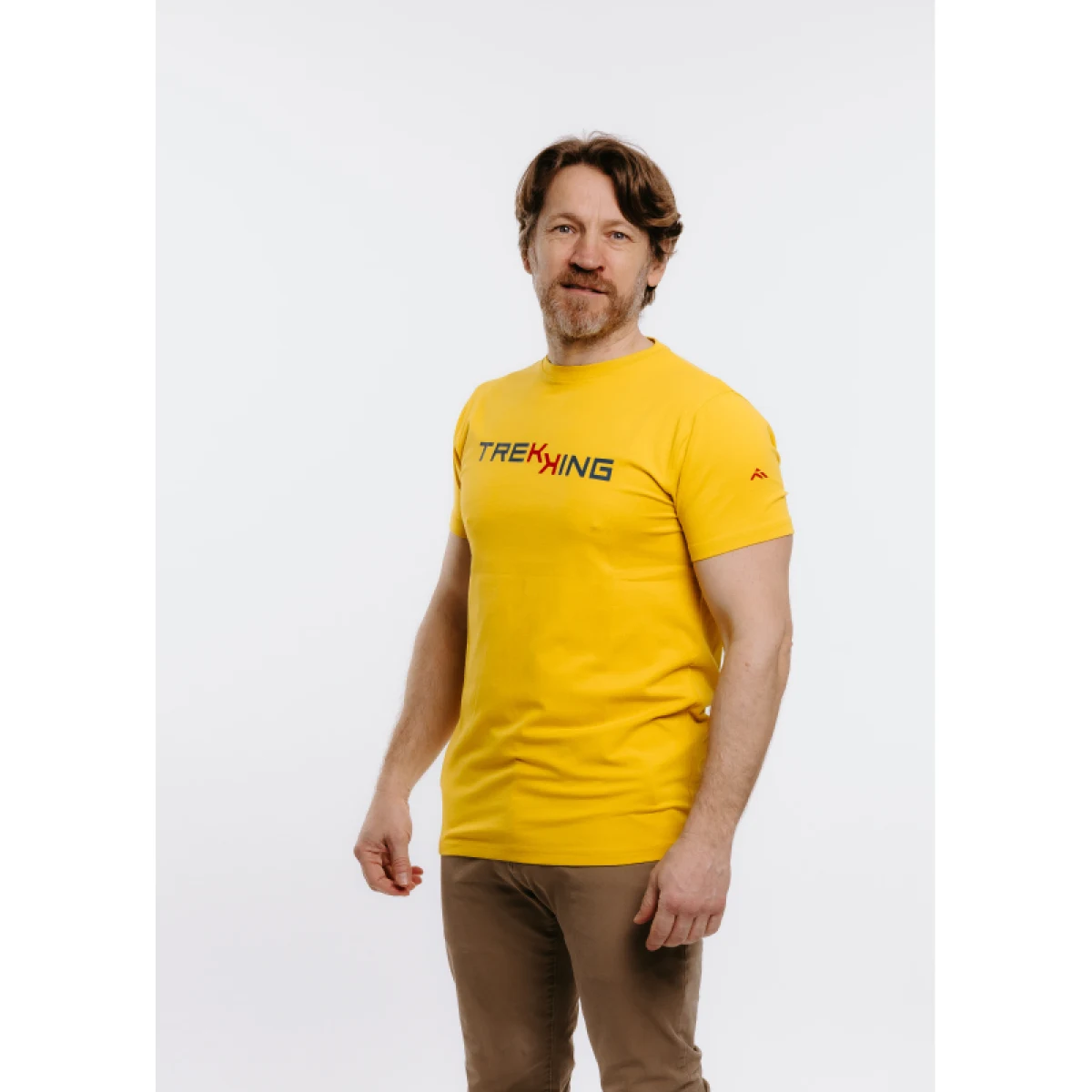 Pánske turistické tričko s krátkym rukávom EVERETT T-TREKK yellow · záber 2