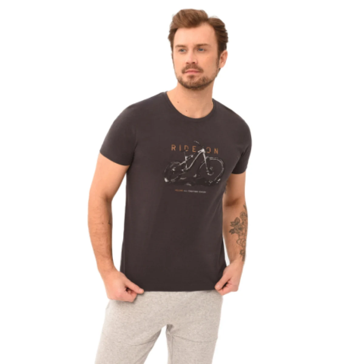Pánske tričko s krátkym rukávom VOLCANO RIDEON 701-GRAPHITE · záber 1
