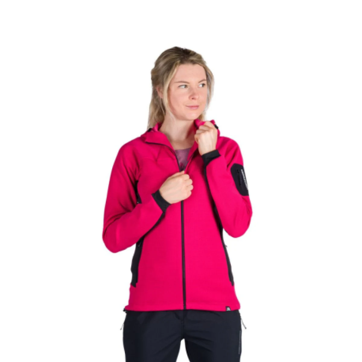 Dámska turistická mikina so zipsom NORTHFINDER MARCELLA-577cherryblack · záber 1
