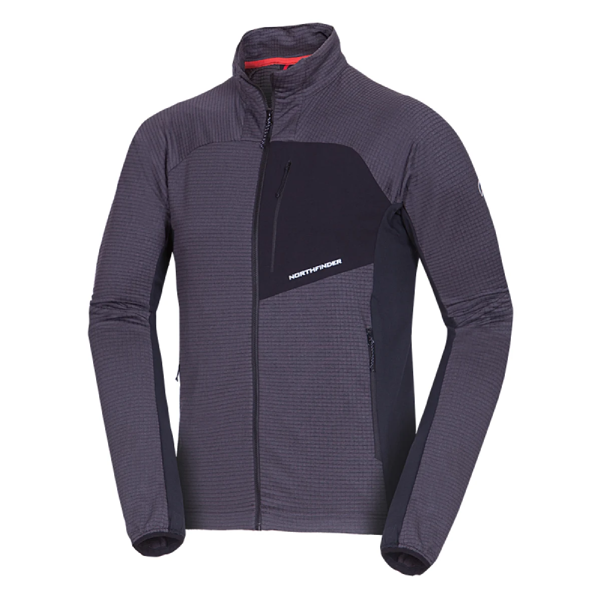 Pánska turistická mikina so zipsom NORTHFINDER PRIMO-270blackblack · záber 4