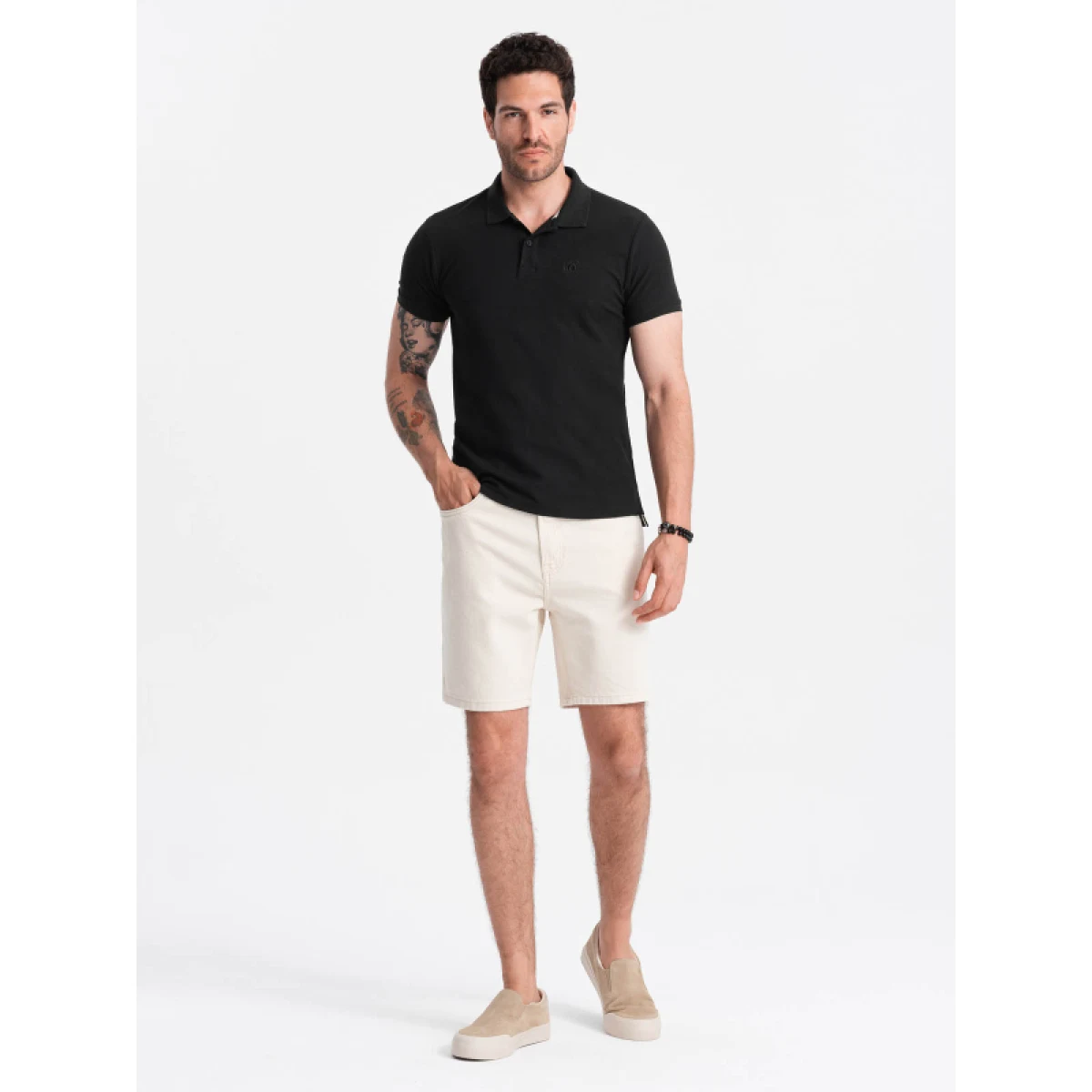 Pánske tričko s krátkym rukávom s v-výstrihom OMBRE T-shirt OM-POBS-0100 V-1 black · záber 4