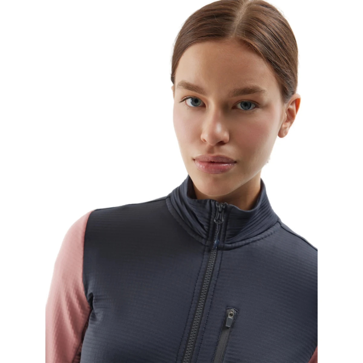 Dámska turistická mikina so zipsom 4F FLEECE-AW23TFLEF142-56S-LIGHT PINK · záber 5