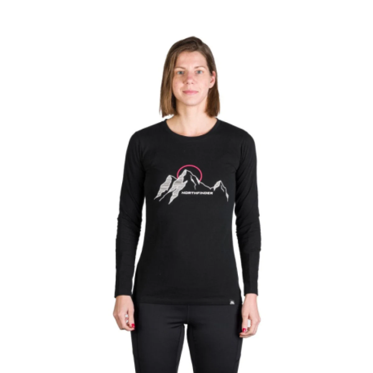 Dámske turistické tričko s dlhým rukávom NORTHFINDER SHARI-269black · záber 1