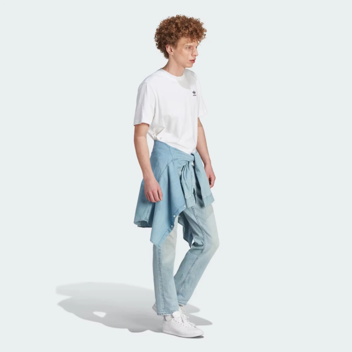 Pánske tričko s krátkym rukávom ADIDAS ORIGINALS B+F TREFOIL TEE-WHITE BLACK · záber 4