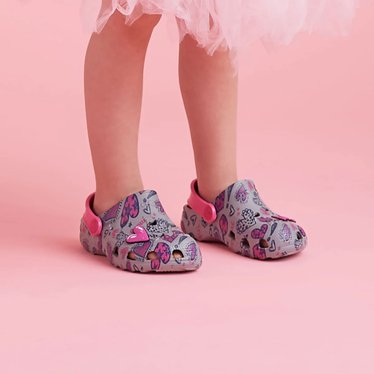 Dievčenské kroksy (rekreačná obuv) COQUI Little Frog + Amulet grey fuchsia · záber 5