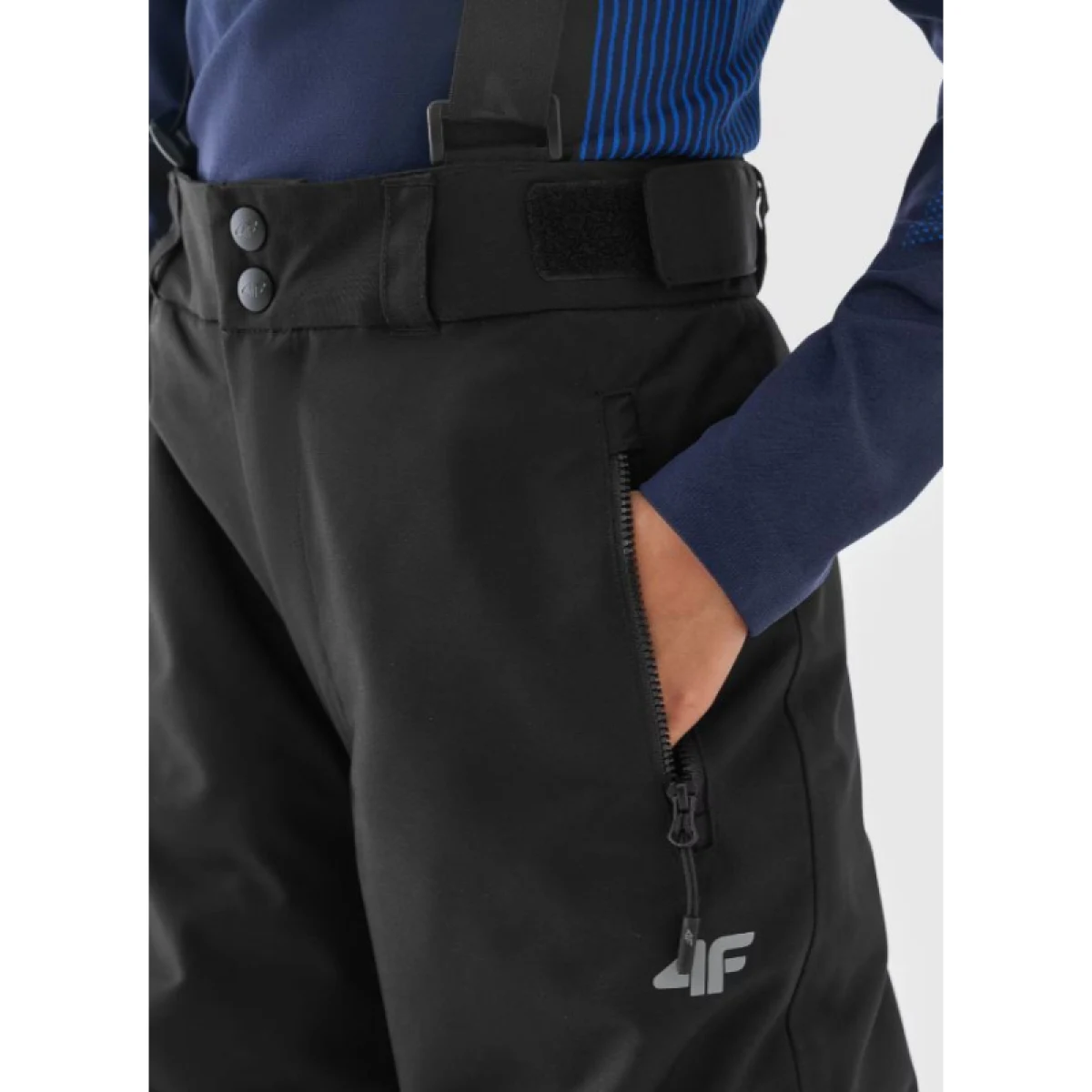Chlapčenské lyžiarske nohavice 4F JUNIOR TROUSERS FNK-JWAW24TFTRM656-20S-DEEP BLACK · záber 5