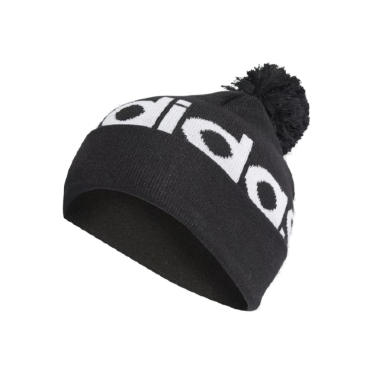 Dámska zimná čiapka ADIDAS POMPOM BEANIE BLACK WHITE · záber 1