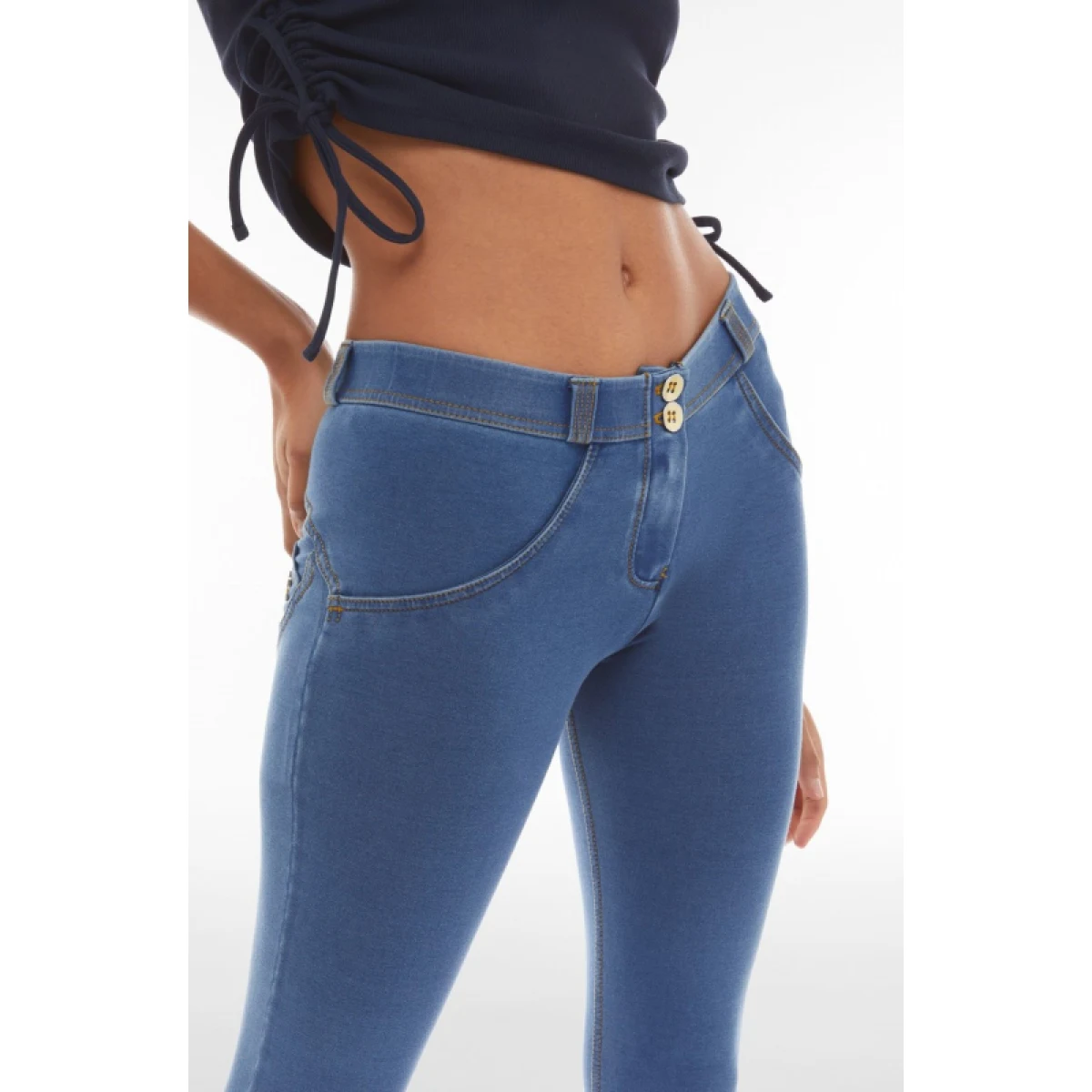 Dámske jeggings nohavice FREDDY WR.UP® skinny push up organic cotton jeggings-Blue · záber 4