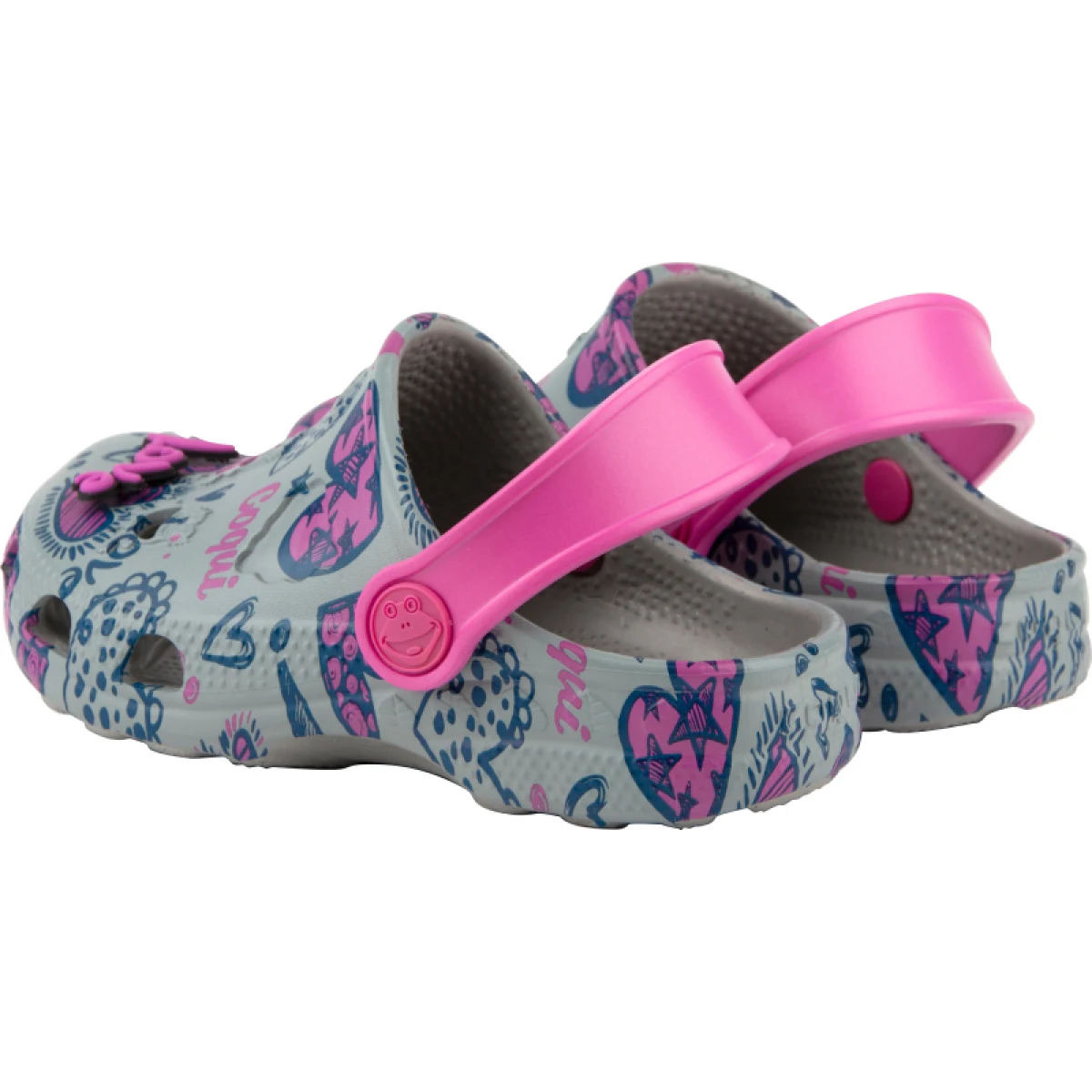 Dievčenské kroksy (rekreačná obuv) COQUI Little Frog + Amulet grey fuchsia · záber 3