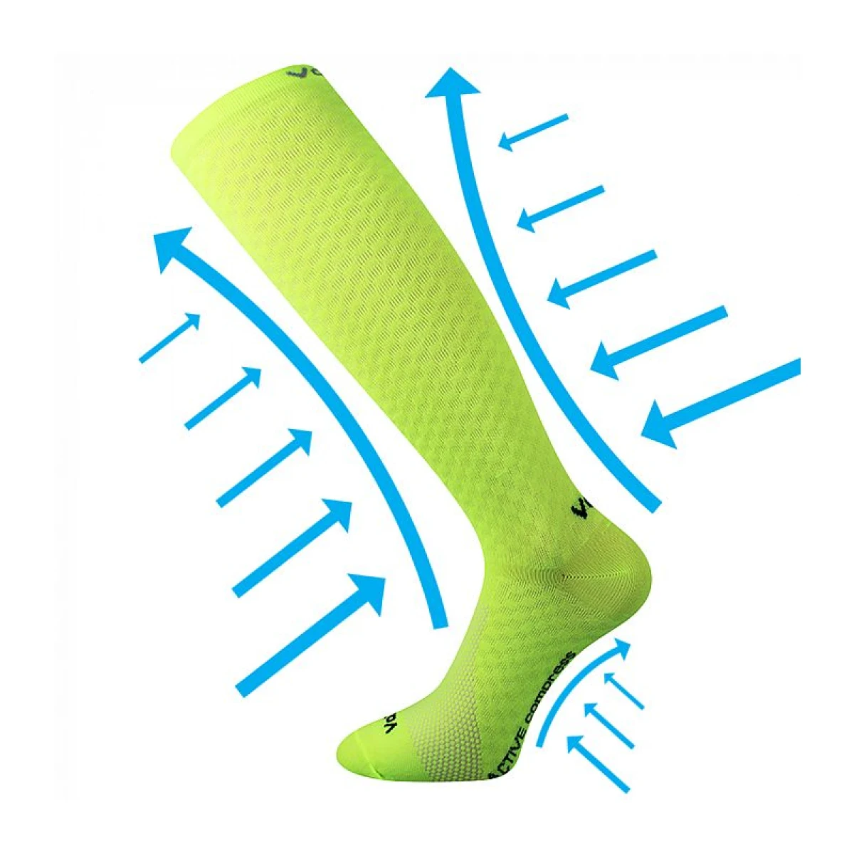 Bežecké kompresné podkolienky VOXX Lithe-neon yellow · záber 2
