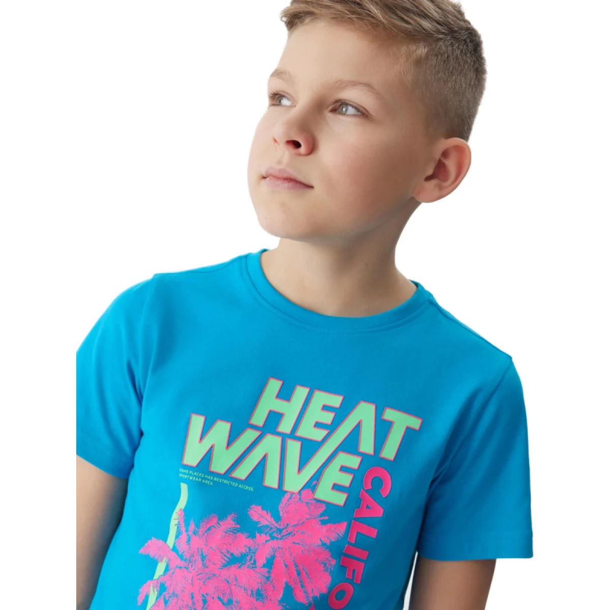 Chlapčenské tričko s krátkym rukávom 4F JUNIOR TSHIRT-4FJWSS24TTSHM1137-33S-BLUE · záber 2