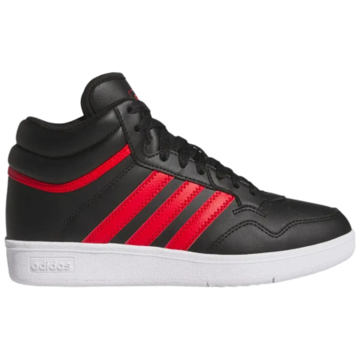 Chlapčenská rekreačná obuv ADIDAS Hoops 4.0 Mid Jr core black better scarlet cloud white · záber 1