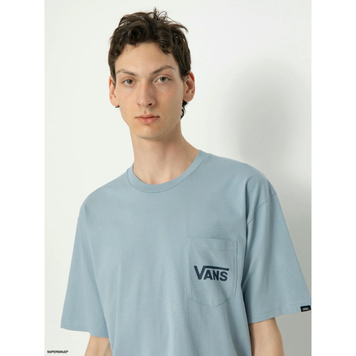 Pánske tričko s krátkym rukávom VANS STYLE 76 BACK SS TEE-DUSTY BLUE-DRESS BLUES · záber 3