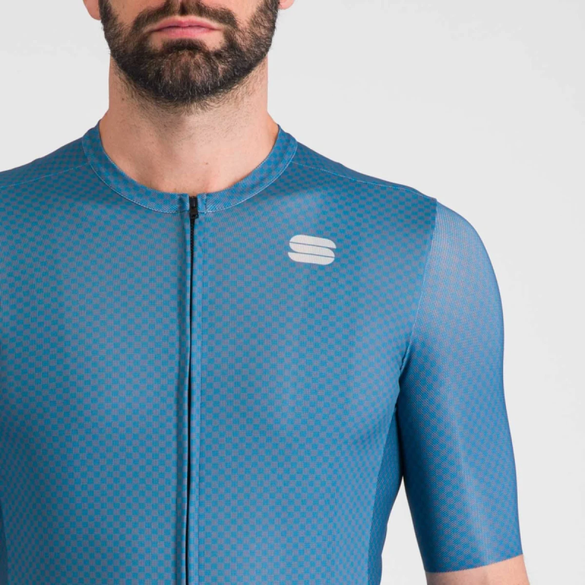Pánsky cyklistický dres s krátkym rukávom SPORTFUL Checkmate jersey, blue sea berry blue · záber 5