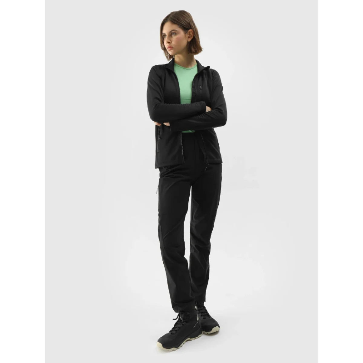 Dámska turistická mikina so zipsom 4F SWEATSHIRT FNK-4FWSS24TFSWF316-21S-BLACK · záber 5