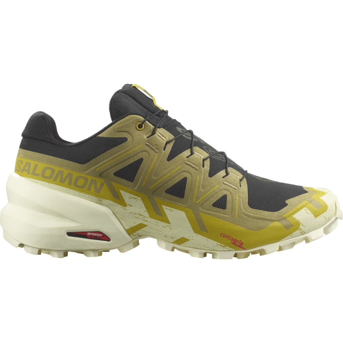 Pánska bežecká trailová obuv SALOMON Speedcross 6 black cress green transparent yellow · záber 3