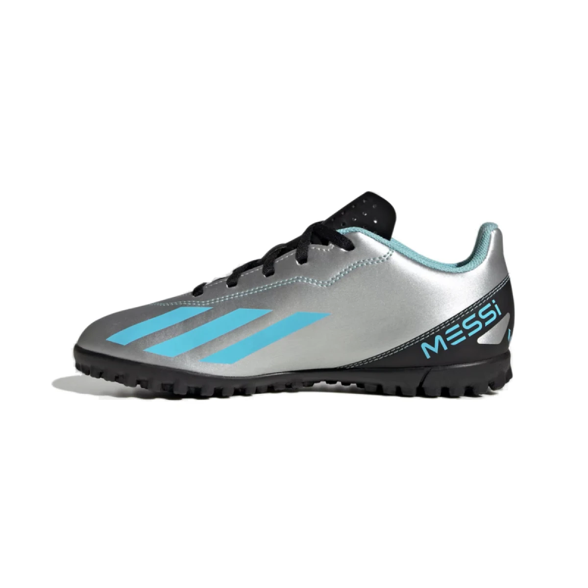 Juniorské futbalové kopačky turfy ADIDAS X CRAZYFAST MESSI 4 SILVMT BLIBLU CBLACK_IE4068_tf · záber 3