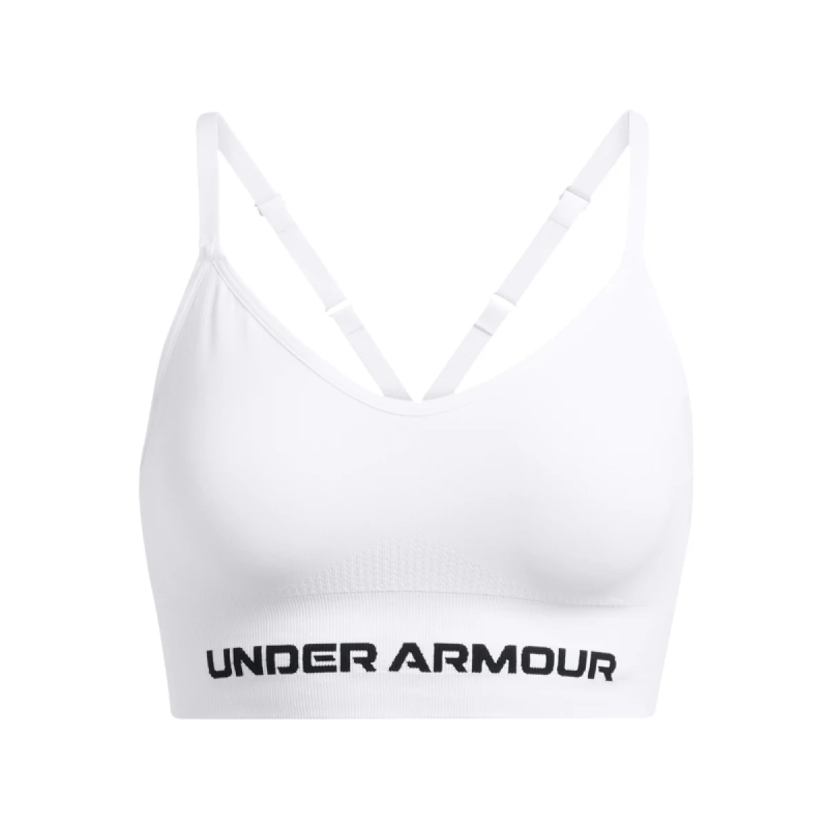 Dámska tréningová športová podprsenka UNDER ARMOUR Vanish Seamless Low Bra-WHT · záber 4
