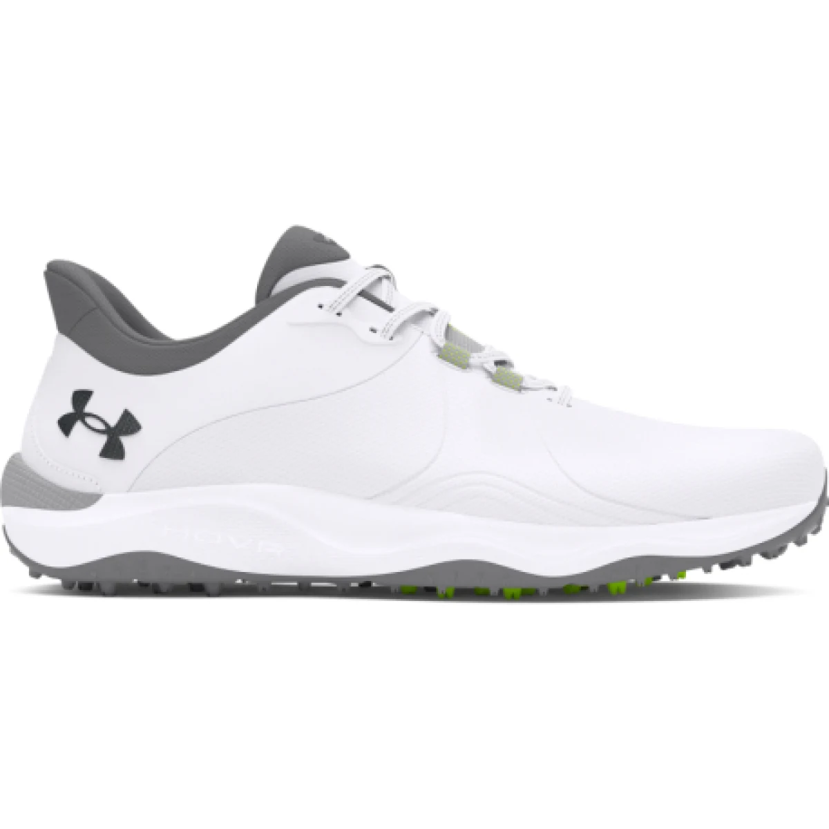 Pánske golfové topánky s hrotmi UNDER ARMOUR UA Drive Pro SL Wide white white metallic gun metal · záber 1