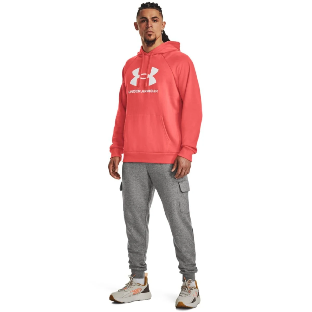 Pánska zateplená mikina s kapucňou UNDER ARMOUR UA Rival Fleece Logo HD-RED · záber 3