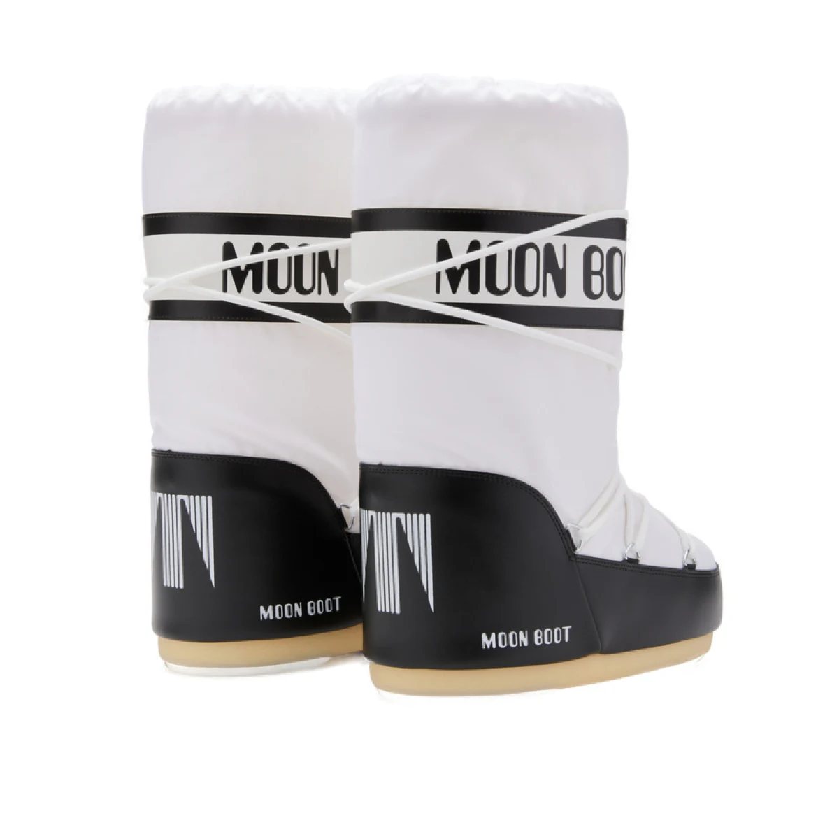 Vysoké zimné topánky MOON BOOT MB ICON NYLON, NA02 BLACK WHITE · záber 4