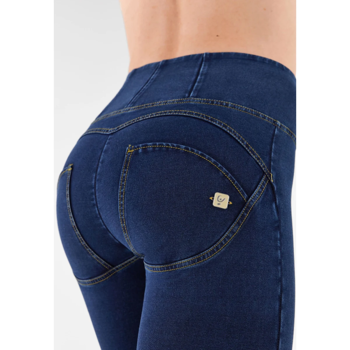 Dámske jeggings nohavice FREDDY WR.UP® skinny high waist push up jeggings in organic fabric-Blue · záber 4