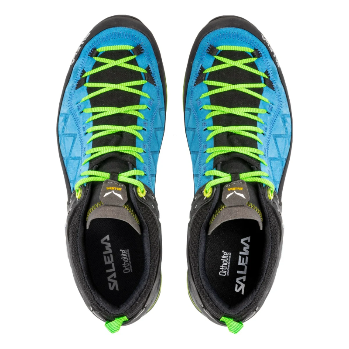 Pánska nízka turistická obuv SALEWA Mountain Trainer 2 GTX M blue danube fluo green · záber 4