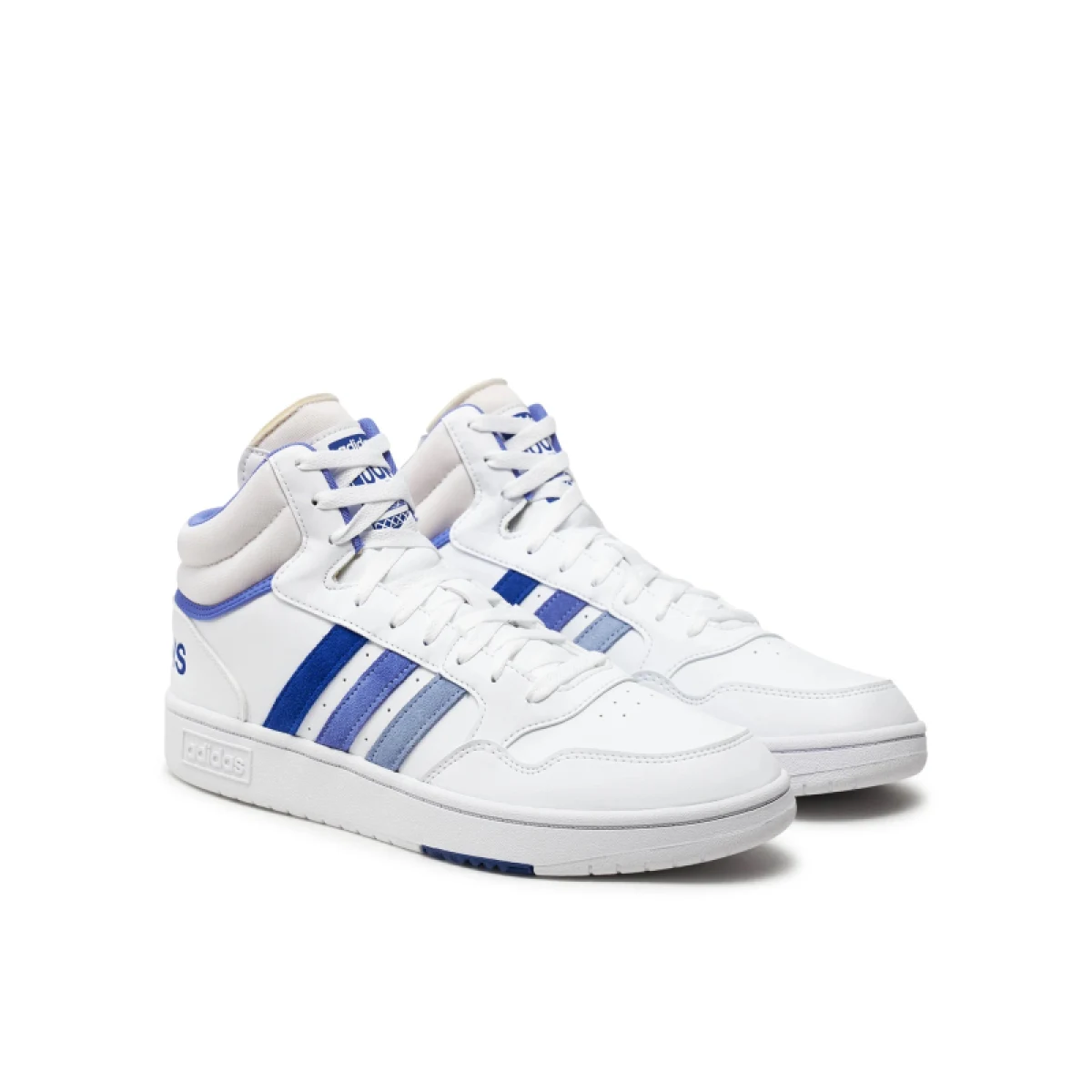 Pánska rekreačná obuv ADIDAS Hoops 3.0 Mid cloud white blue spark semi cobalt blue · záber 2