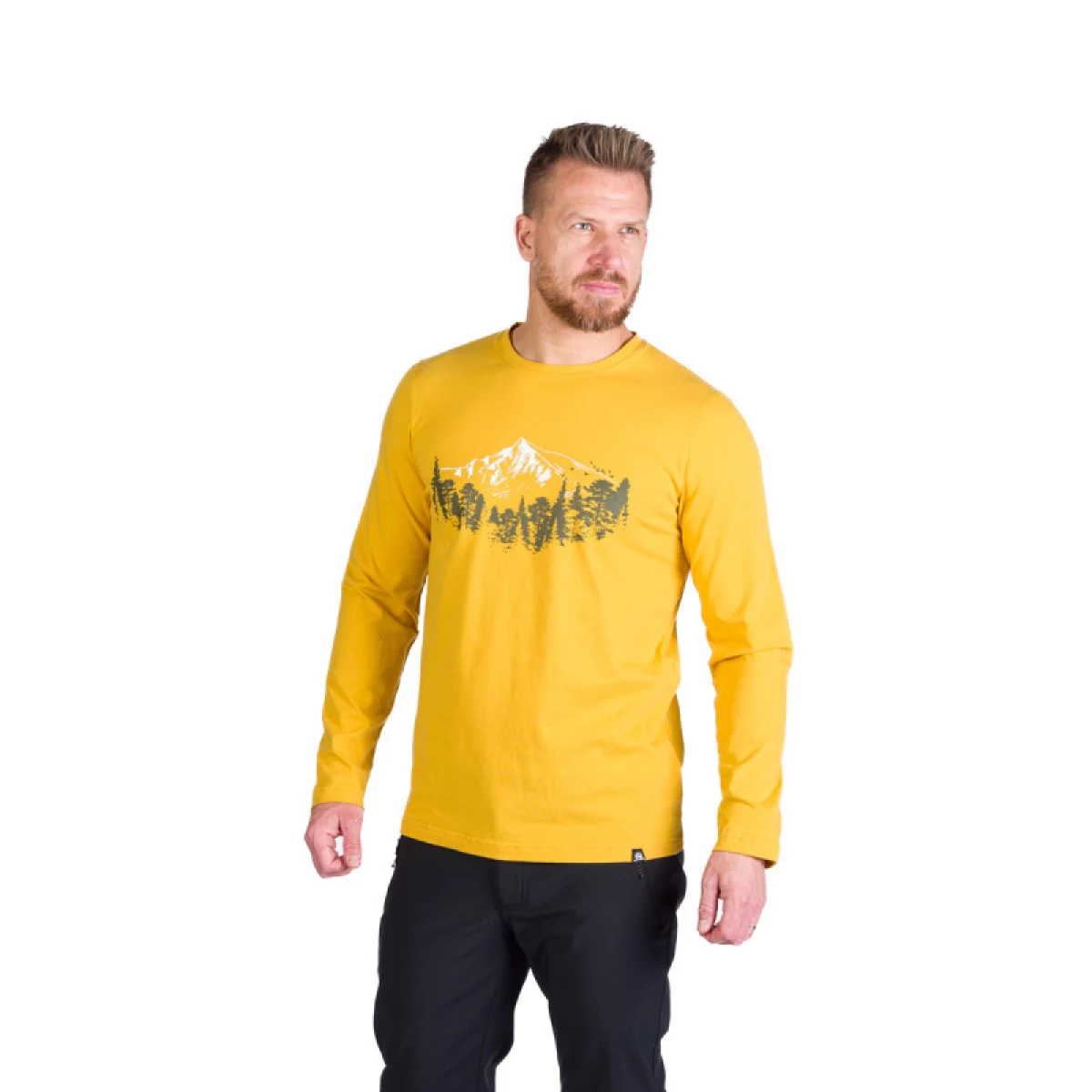 Pánske turistické tričko s dlhým rukávom NORTHFINDER STEWART-314goldenyellow · záber 2