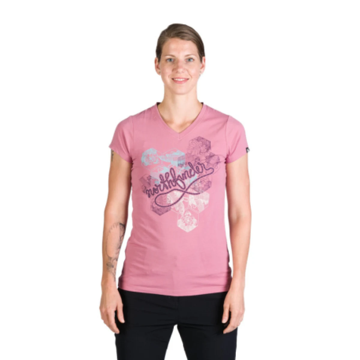 Dámske turistické tričko s krátkym rukávom NORTHFINDER SHERRY-366-rose · záber 1