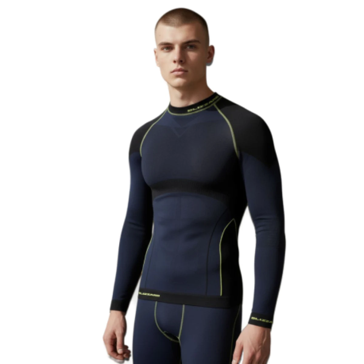 Pánske termo tričko s dlhým rukávom BLIZZARD SHORT CUT-Mens long sleeve, anthracite neon yellow · záber 1