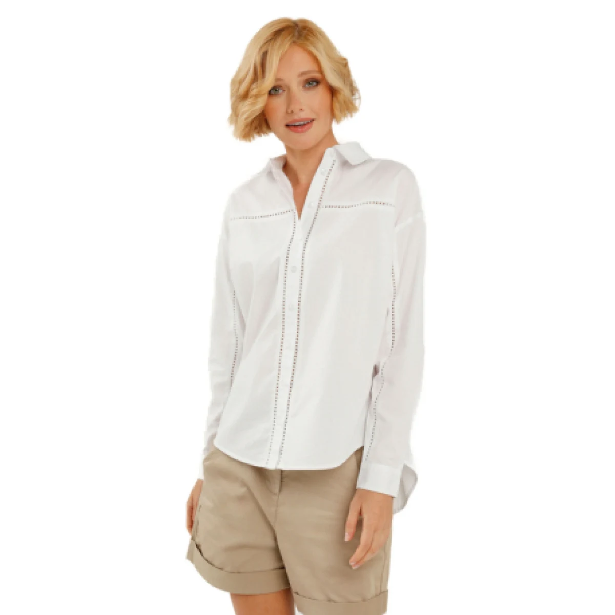 Dámska košeľa s dlhým rukávom VOLCANO LAUREL-100-WHITE · záber 1