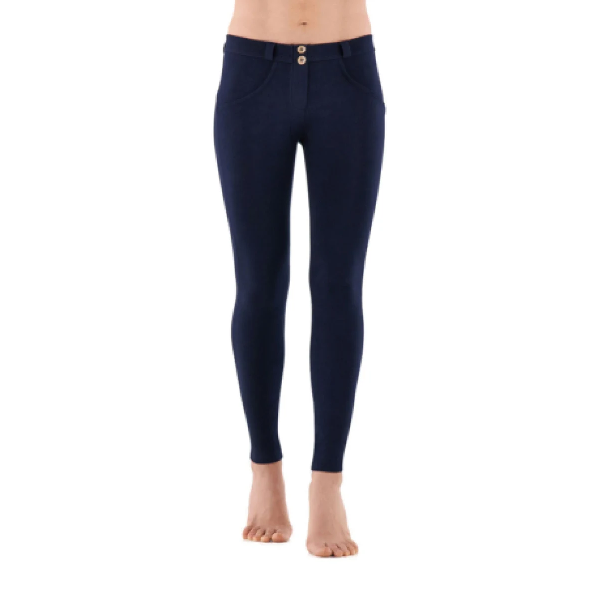 Dámske jeggings nohavice FREDDY WR.UP® skinny push up organic cotton trousers with regular waist-Blue · záber 1