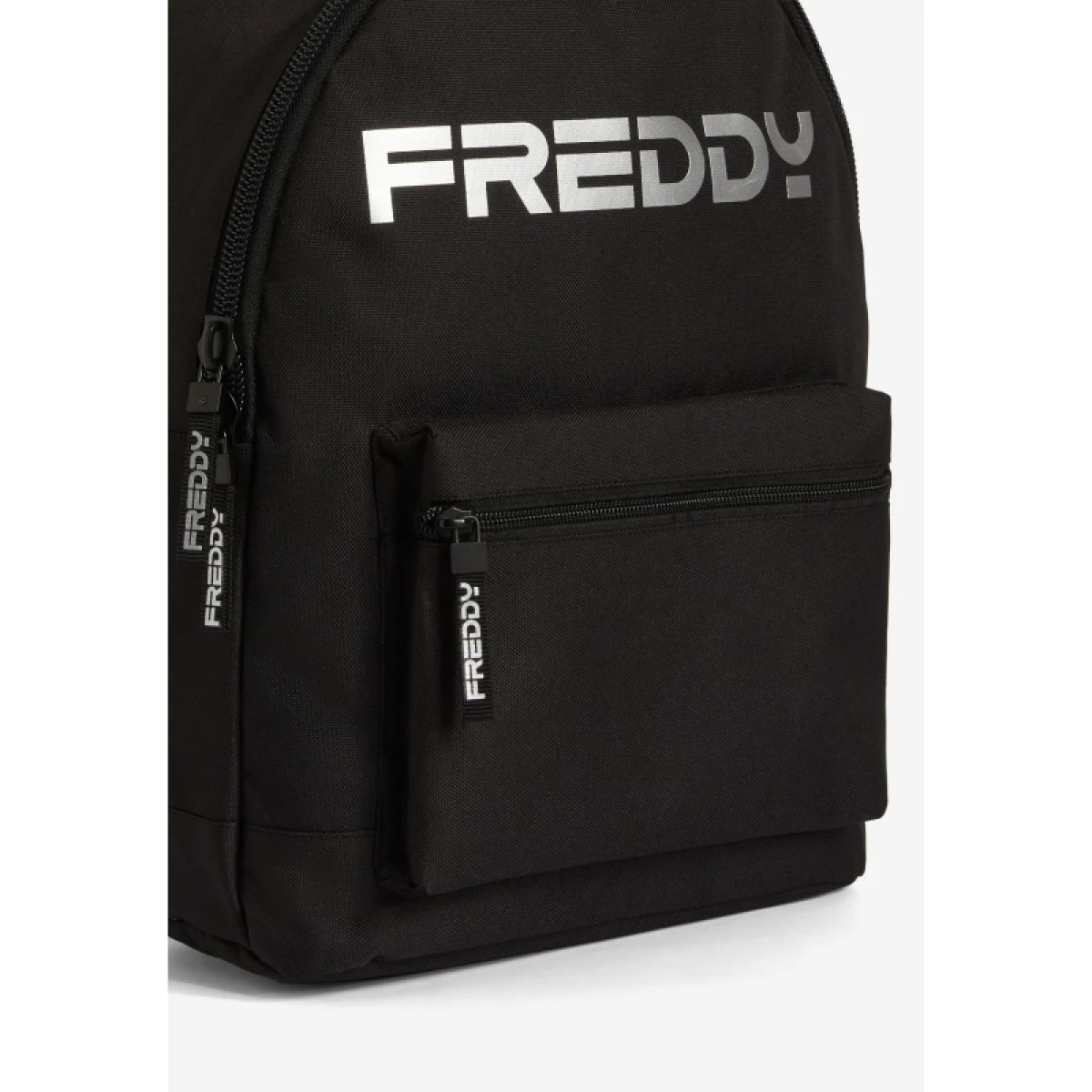 Dámsky batoh FREDDY Backpack with a silver logo and outer pocket-Black · záber 4