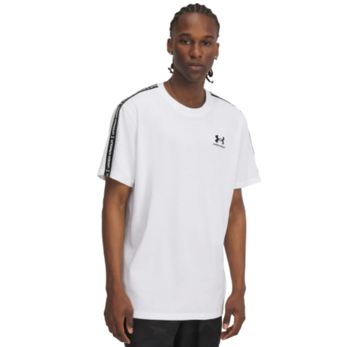 Pánske tričko s krátkym rukávom UNDER ARMOUR UA Icon HWT Tee Taping-WHT · záber 1