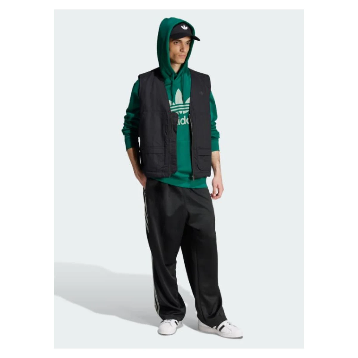 Pánska mikina s kapucňou ADIDAS ORIGINALS TREFOIL HOODY-CGREEN · záber 3