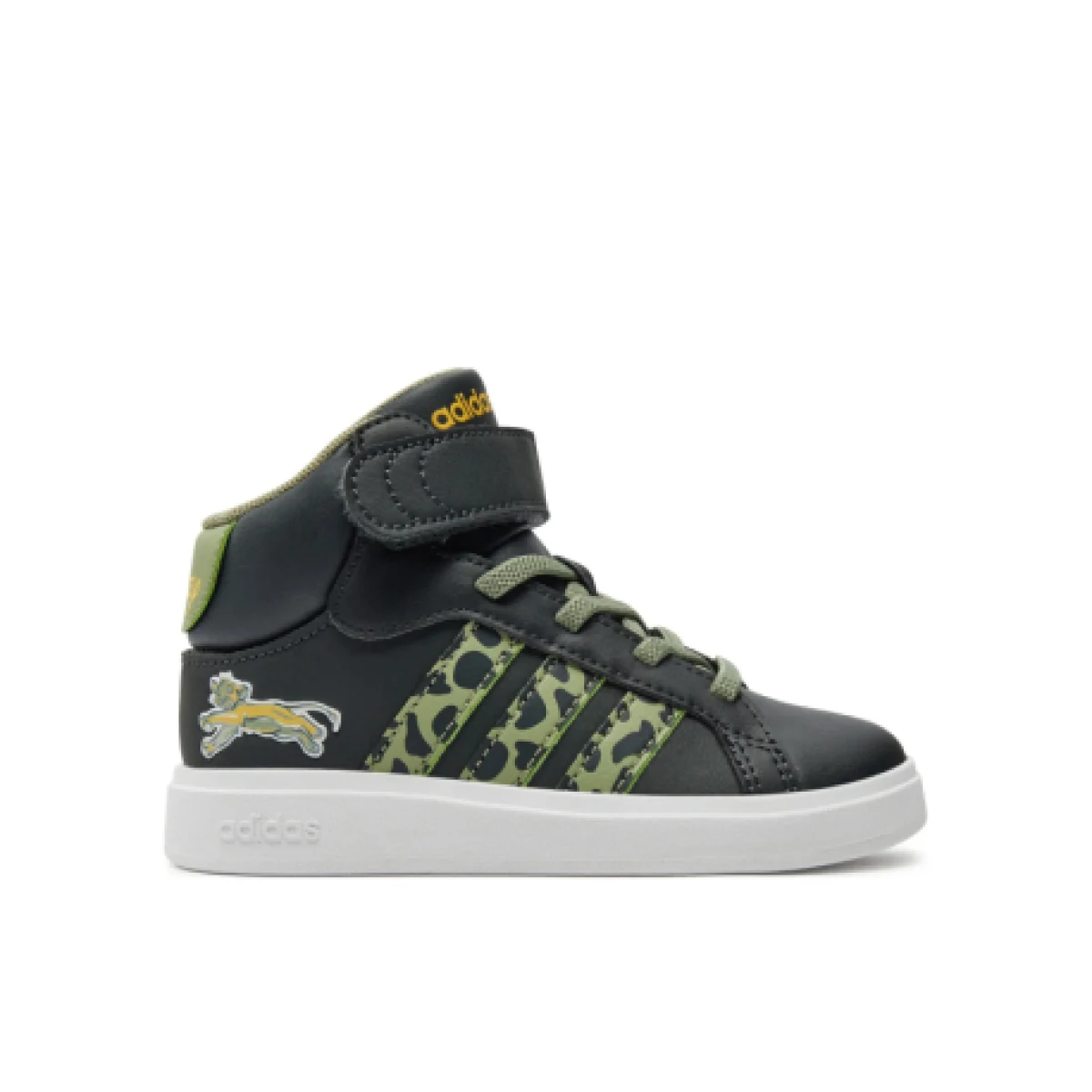 Chlapčenská rekreačná obuv ADIDAS Grand Court Mid Lion King K carbon green · záber 1