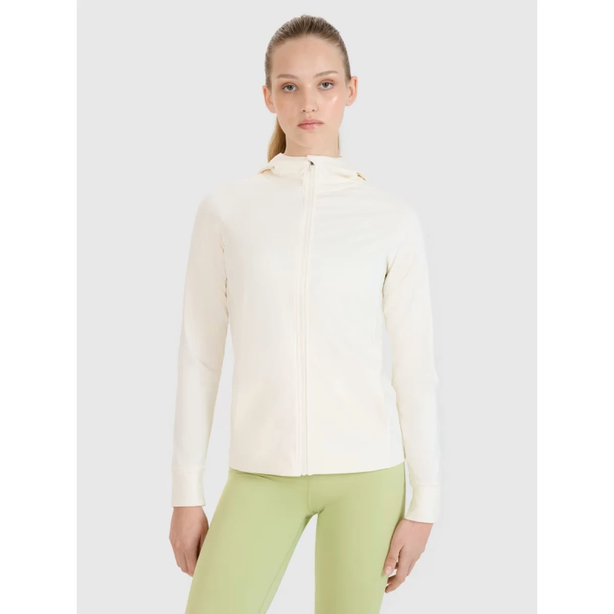 Dámska tréningová mikina so zipsom 4F SWEATSHIRT FNK F467-11S-OFF WHITE · záber 2