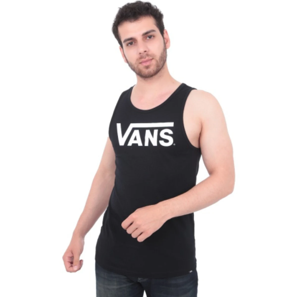 Pánske tričko s krátkym rukávom VANS CLASSIC TANK-BLACK-WHITE · záber 1