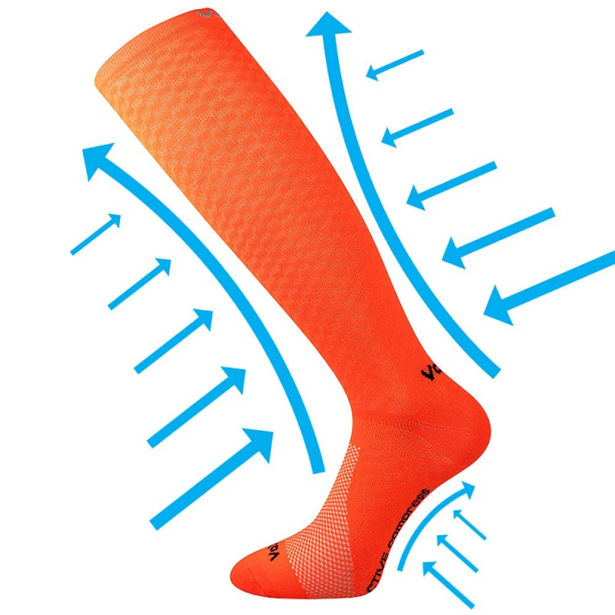 Bežecké kompresné podkolienky VOXX Lithe-neon orange · záber 2
