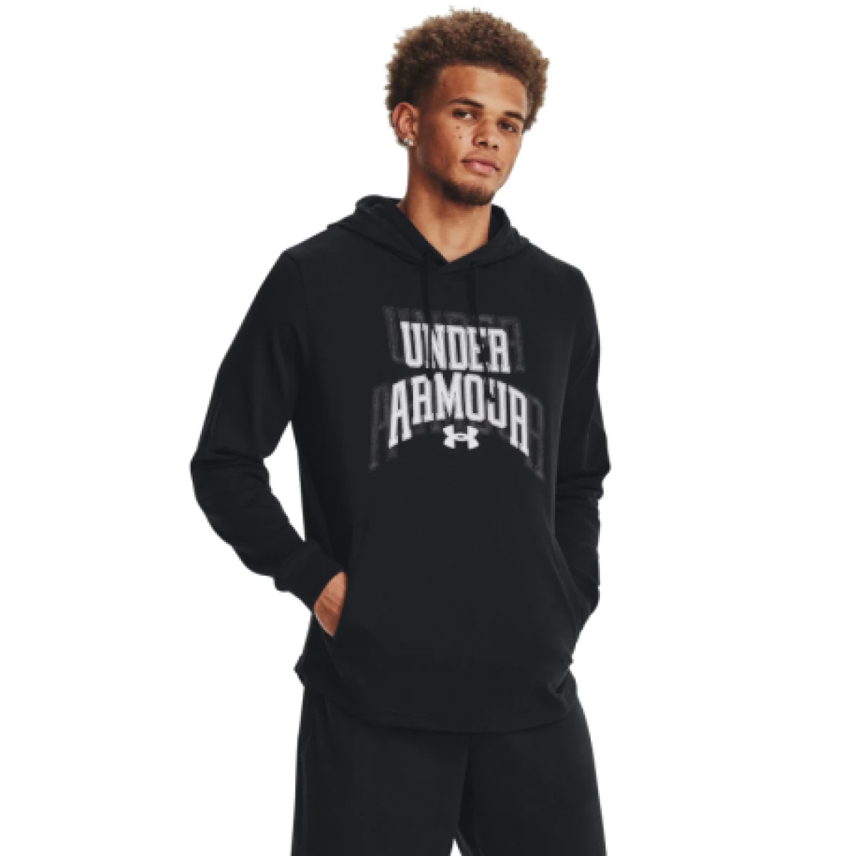 Pánska mikina s kapucňou UNDER ARMOUR UA Rival Terry Graphic HD-BLK · záber 1