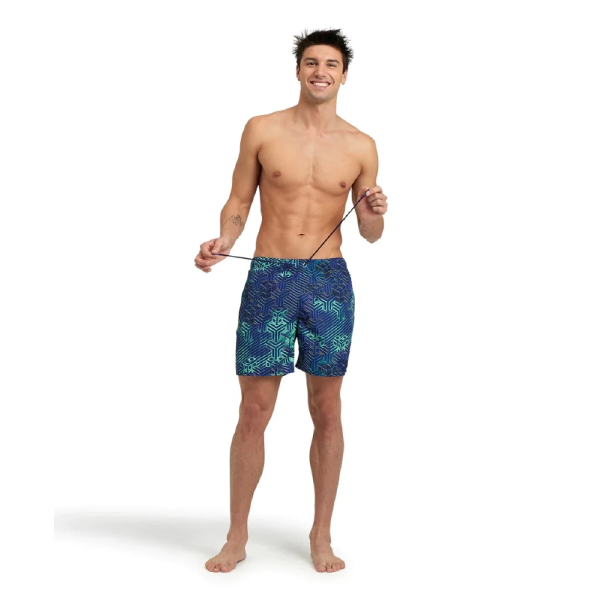Pánske plavky ARENA MENS BEACH BOXER ALLOVER-660-kikko pro navy · záber 3