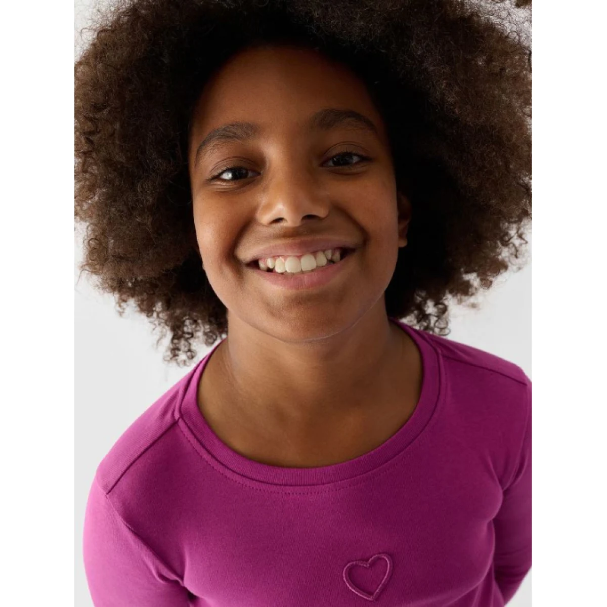 Dievčenské tričko s dlhým rukávom 4F JUNIOR LONGSLEEVE-JWAW24TLONF292-53S-DARK PINK · záber 2