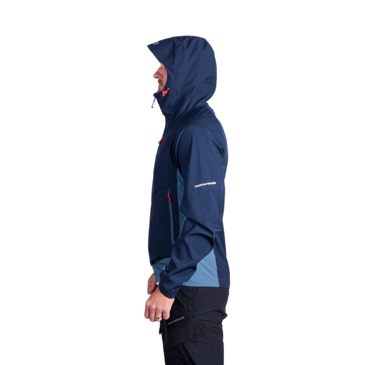 Pánska turistická softshellová bunda NORTHFINDER CIRO-387blueblue · záber 2