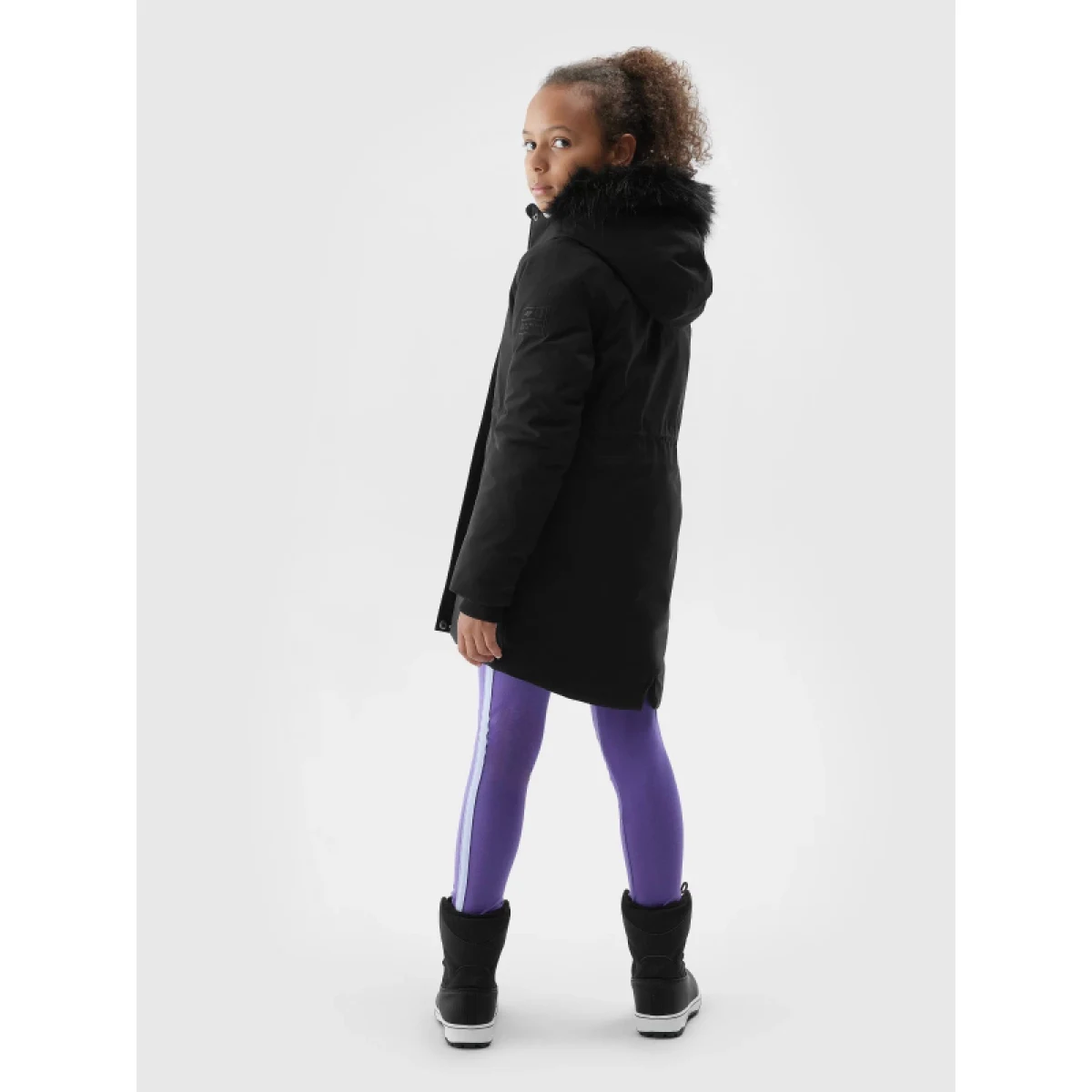 Dievčenská bunda 4F JUNIOR JACKET-JAW23TJACF106-21S-BLACK · záber 5