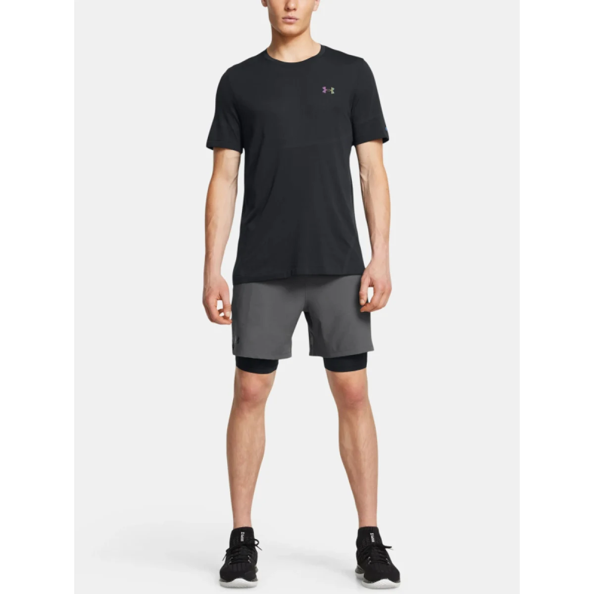 Pánske tréningové kraťasy UNDER ARMOUR UA Vanish Woven 2in1 Sts-GRY · záber 4