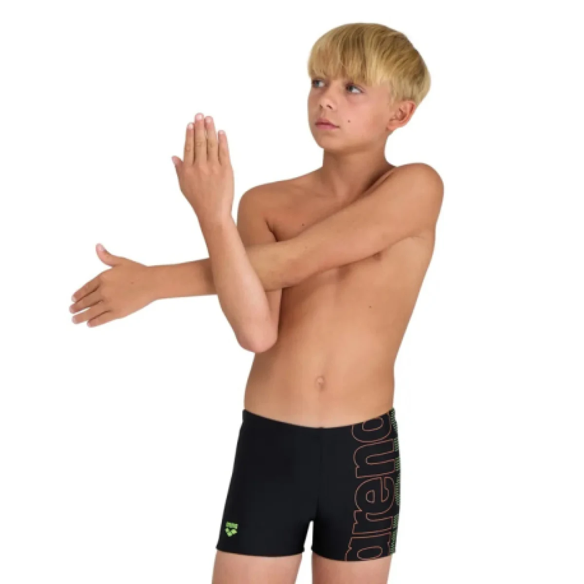 Juniorské plavecké boxerky ARENA BOYS SWIM SHORT GRAPHIC Black 548 · záber 1