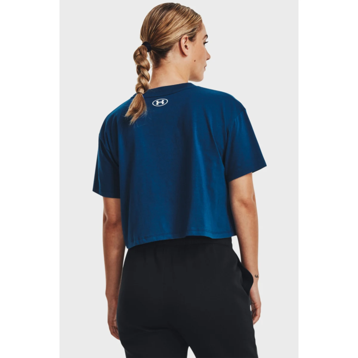 Dámske tréningové tričko s krátkym rukávom UNDER ARMOUR UA COLLEGIATE CREST CROP SS -BLU · záber 3